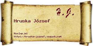 Hruska József névjegykártya